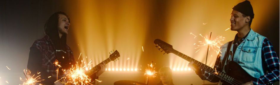 Banda de rock independente, durante performance